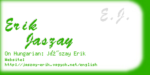 erik jaszay business card